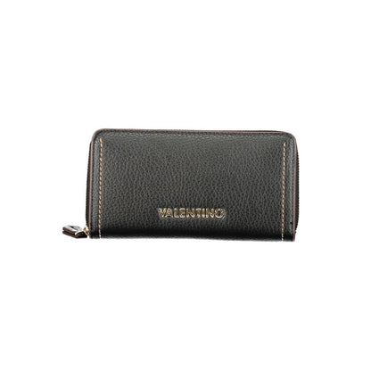 Mario Valentino Black Polyethylene Women Wallet with zip closure and contrasting details