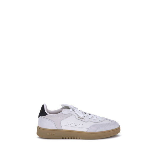 Axel Arigato White Calf Leather Bos Taurus Low Top Sneakers with suede accents, lace-up closure, and breathable design.