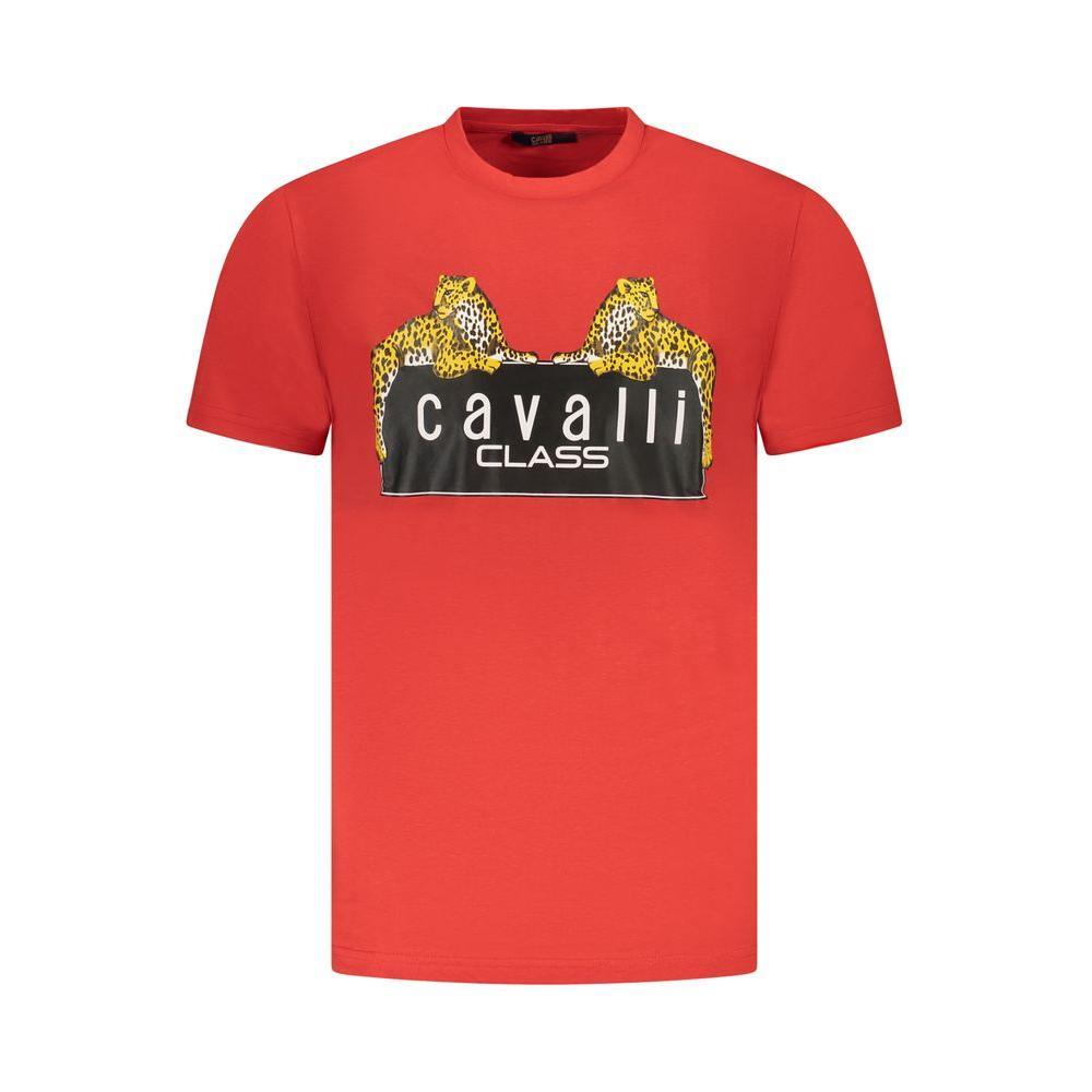 Cavalli Class Red Cotton Men T-Shirt