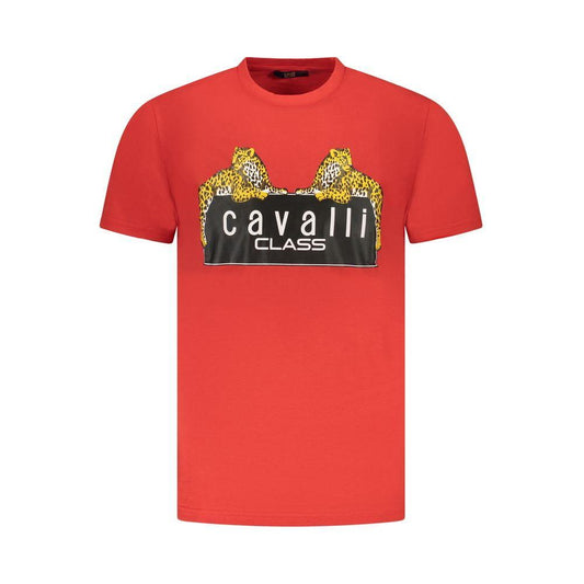 Cavalli Class Red Cotton Men T-Shirt