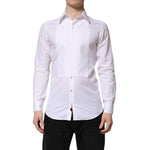 Dolce & Gabbana White Cotton GOLD Long Sleeves Dress Shirt
