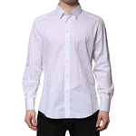 Dolce & Gabbana White Cotton GOLD Long Sleeves Dress Shirt