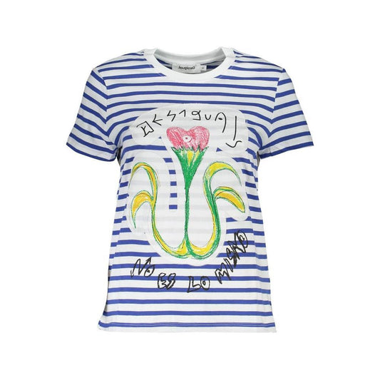 Desigual Blue Cotton Women Top DE-36885-L