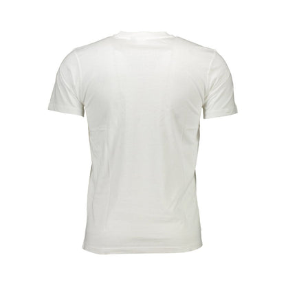 Back view of Sergio Tacchini White Cotton Men T-Shirt displaying clean design and classic fit.