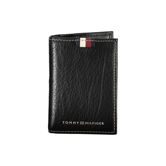 Tommy Hilfiger Black Leather Men Cardholder TO-25990