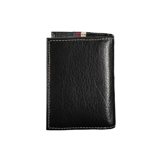 Tommy Hilfiger Black Leather Men Cardholder TO-25990