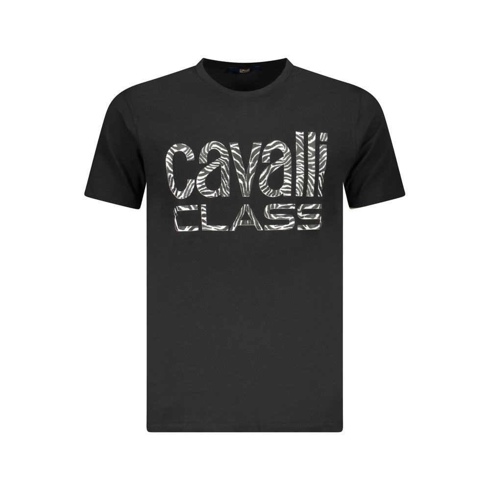 Cavalli Class Black Cotton Men T-Shirt
