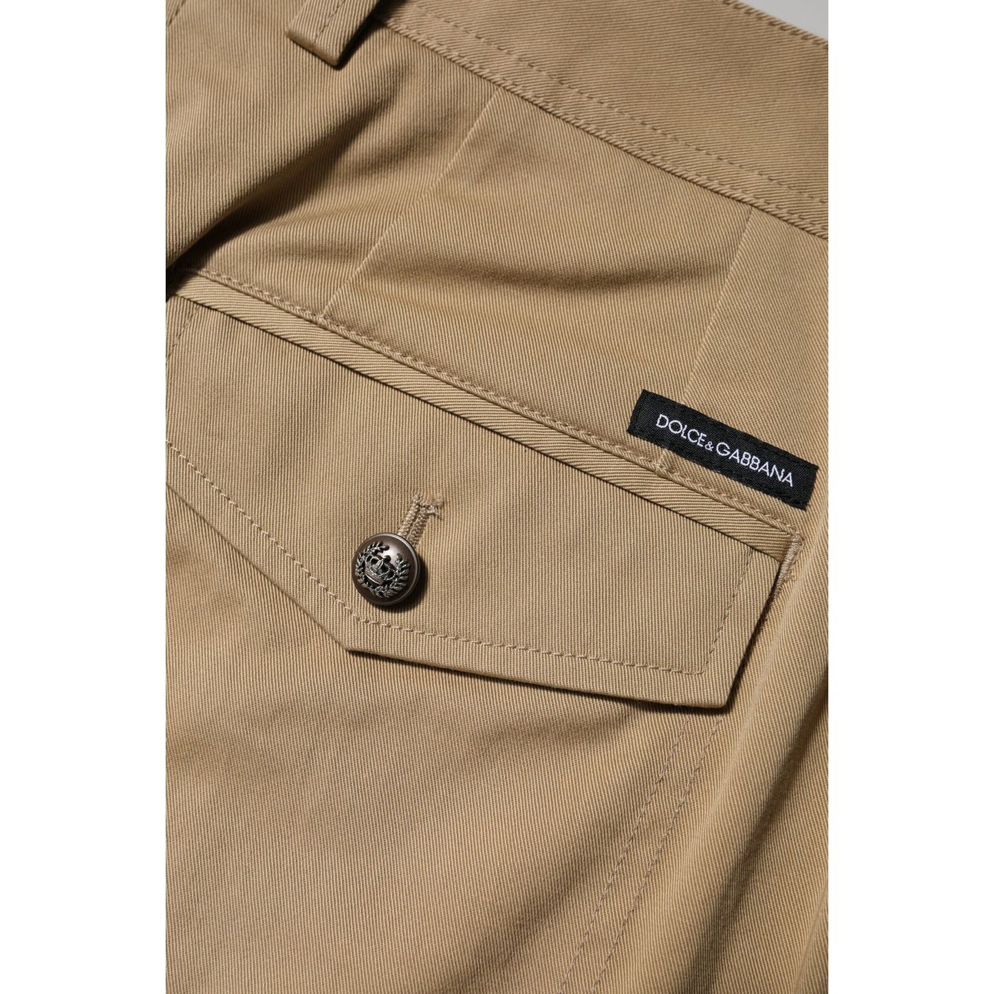 Dolce & Gabbana Brown Cotton Cargo Tapered Pants