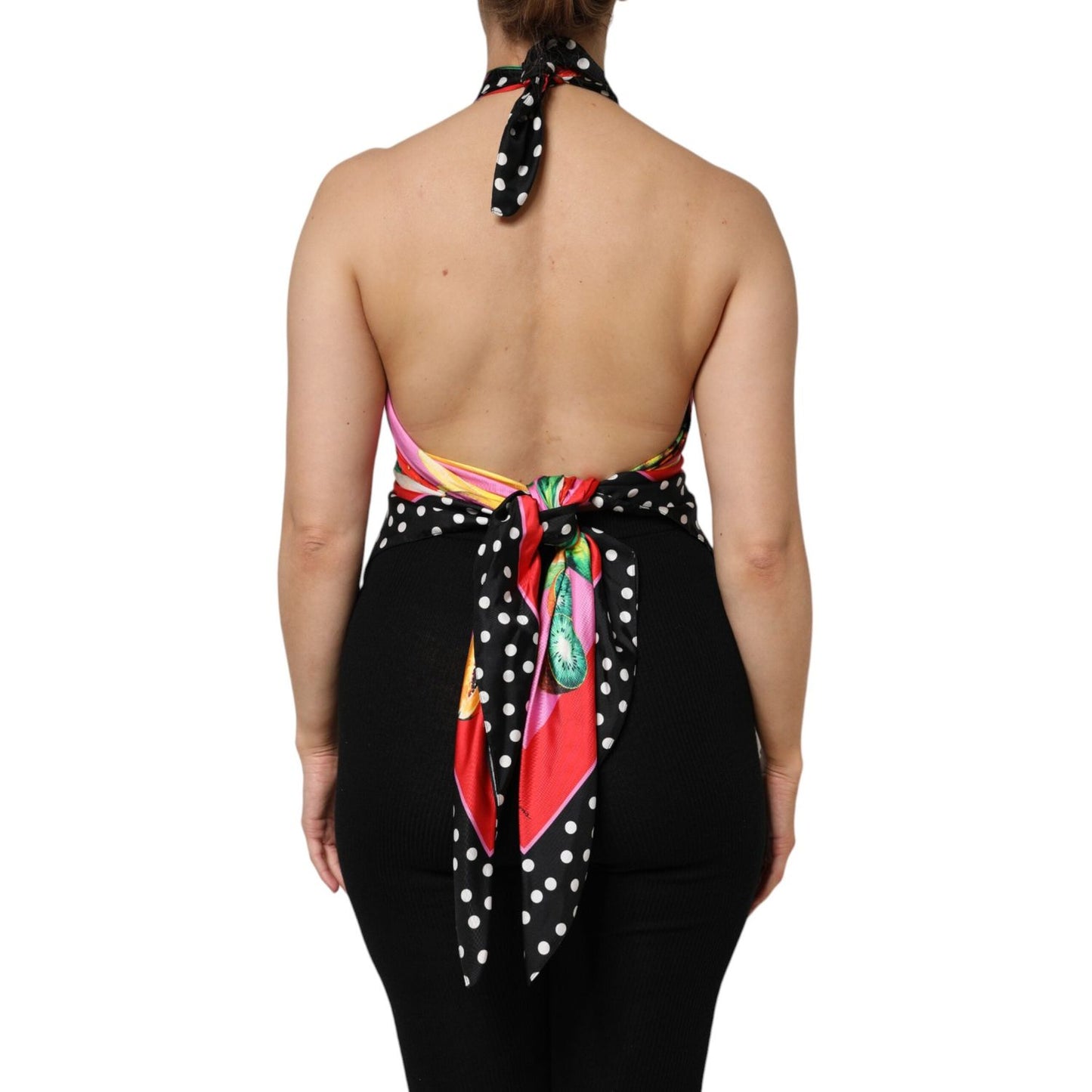 Dolce & Gabbana Multicolor Halter Party Evening Cropped Top THS90414-40