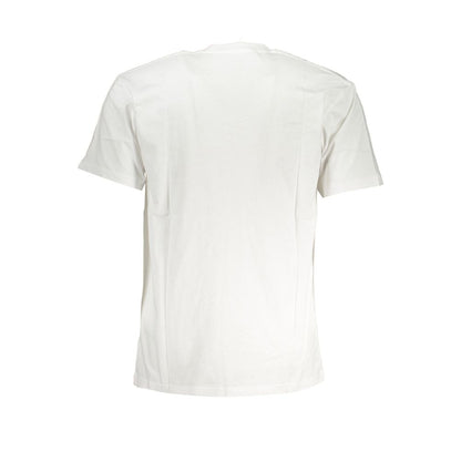 Back view of Vans White Cotton Men T-Shirt showcasing classic design and pure cotton material for casual fashion.