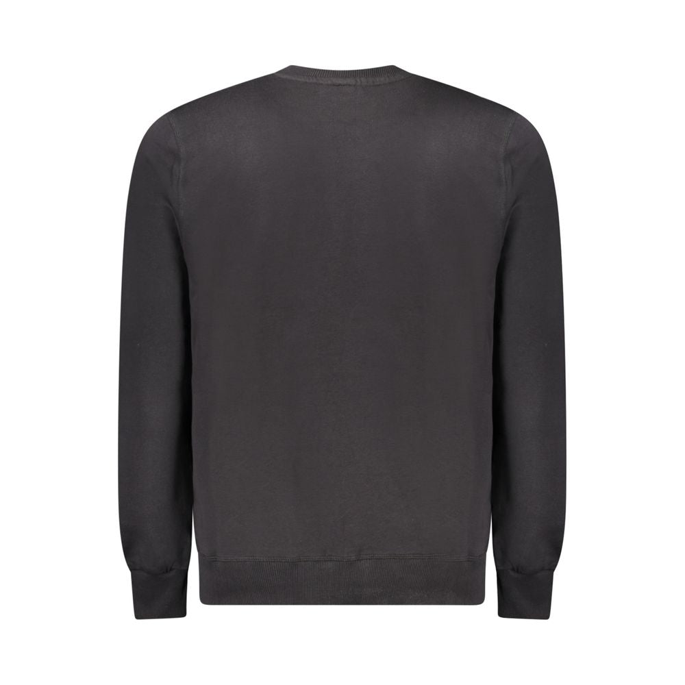 North Sails Black Cotton Men Sweater back view showcasing sleek design and premium cotton fabric.