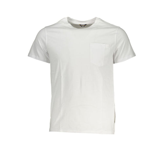K-WAY Elegant White Cotton T-Shirt with Pocket Detail KW-28841-XXL