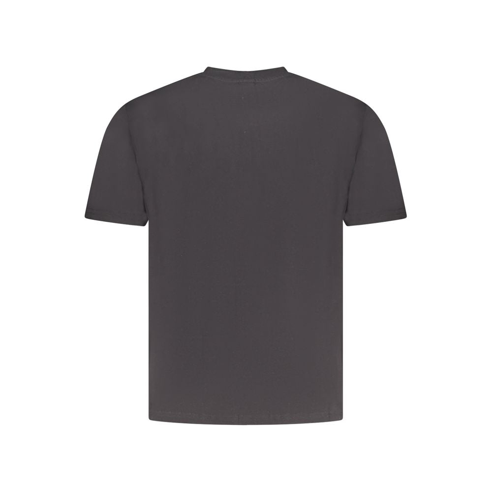 Back view of North Sails Black Cotton Men T-Shirt, showcasing simple and timeless style with 100% cotton material for comfort.