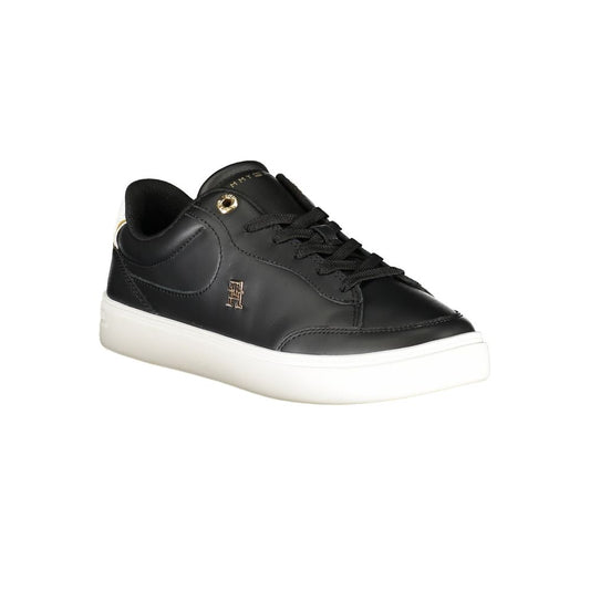 Tommy Hilfiger Black Leather Women Sneaker TO-36751-EU36/US6