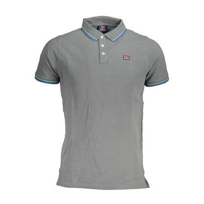 Norway 1963 Brown Cotton Men Polo Shirt with short sleeves, three-button placket, and logo, featuring bold contrasting accents.