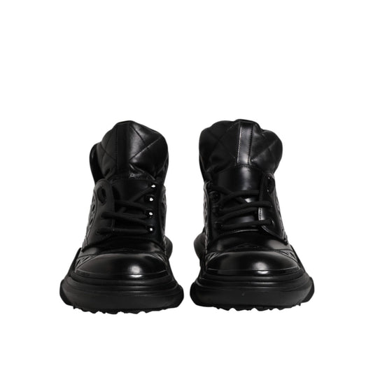 Dolce & Gabbana Black Leather Casual Mens Ankle Boots Shoes MV7336-40