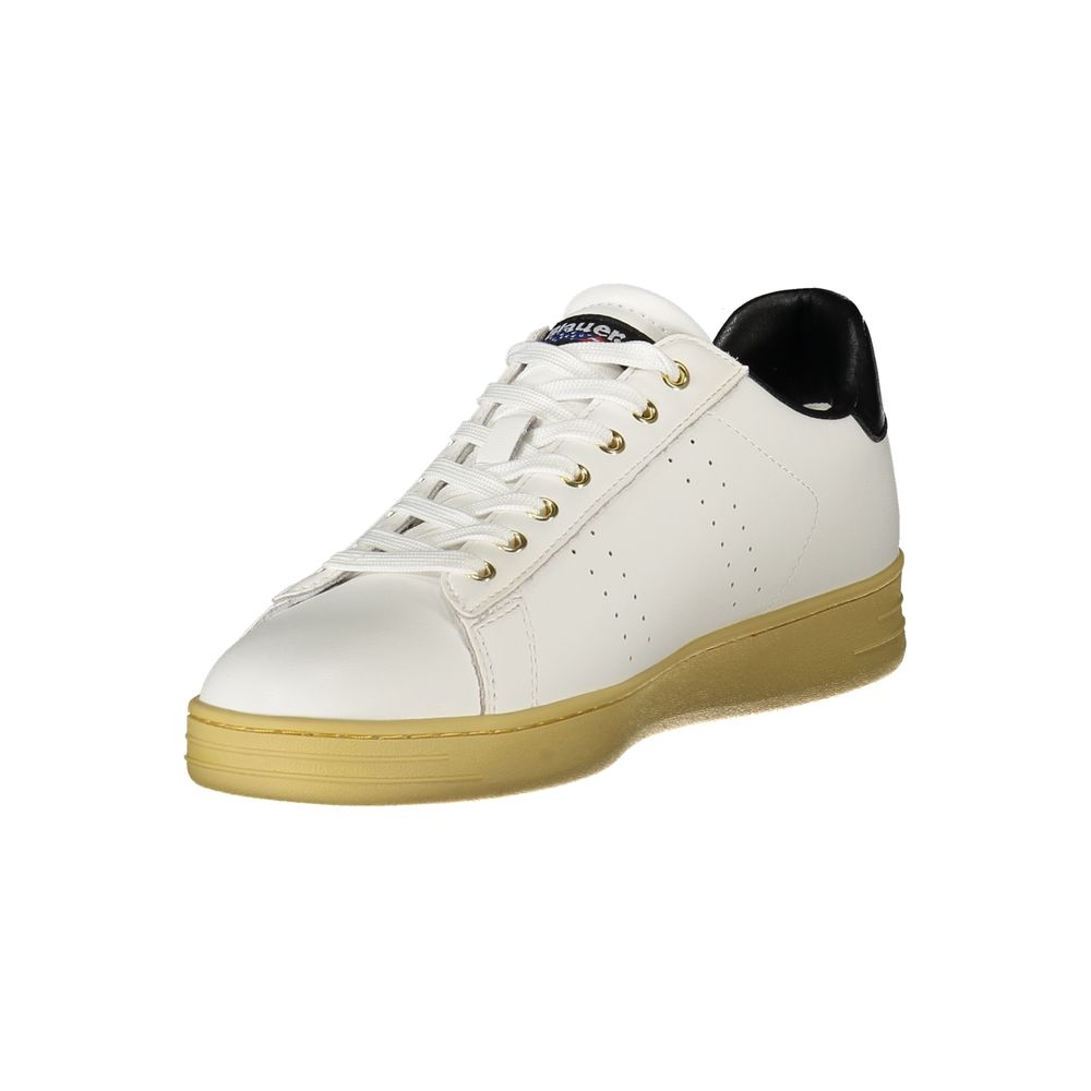 Blauer White Polyester Sneaker