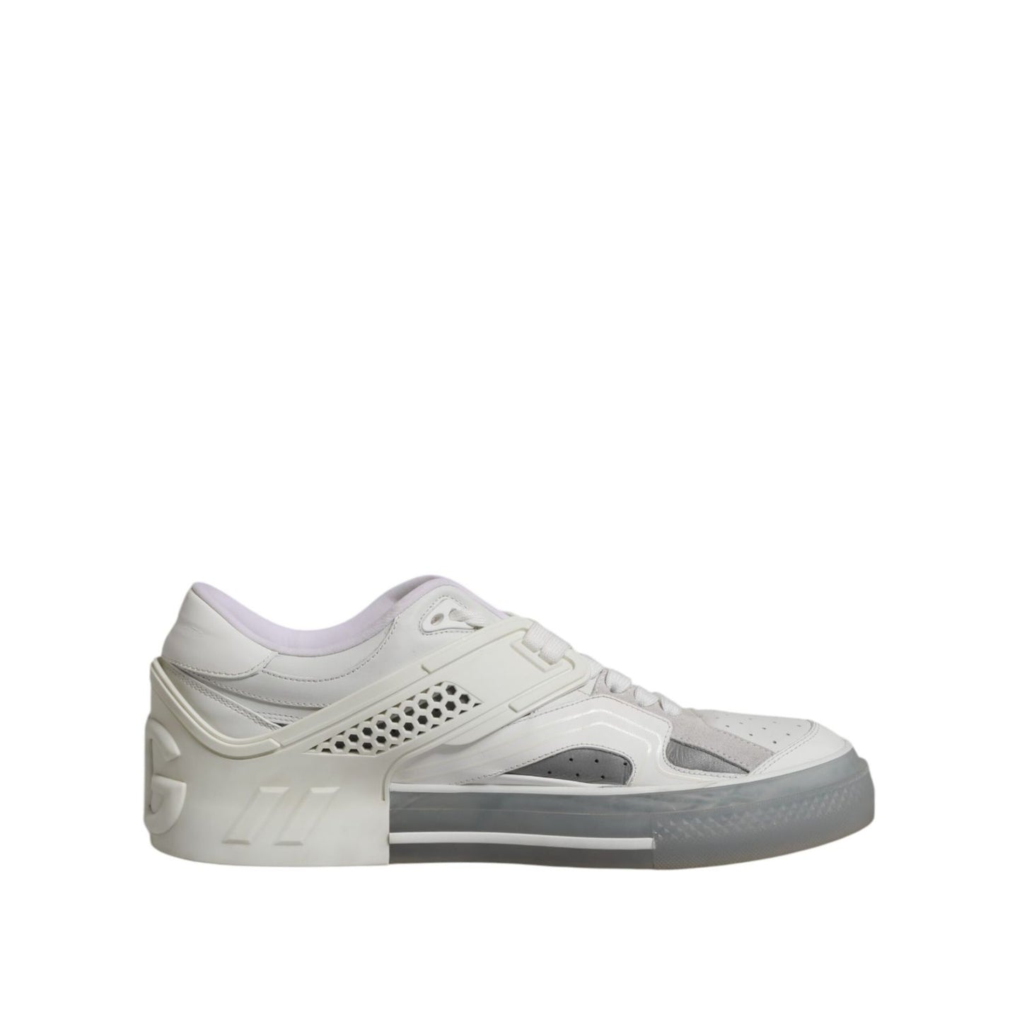 Dolce & Gabbana White Low Top DG Embossed Men Sneakers Shoes