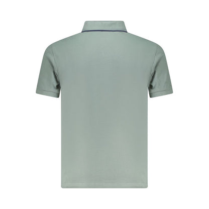 Back view of North Sails Green Cotton Men Polo Shirt with short sleeves and contrasting details.