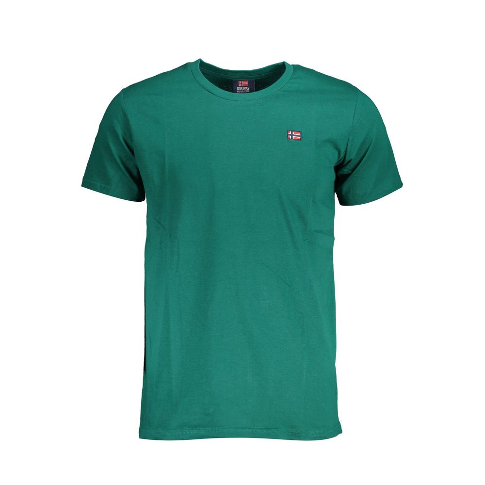 Norway 1963 Green Cotton Men T-Shirt with minimalist design and iconic logo.