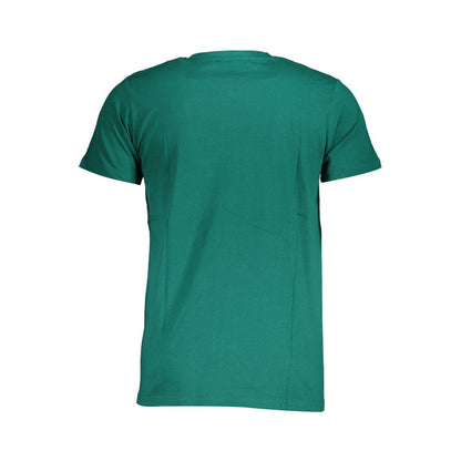 Back view of Norway 1963 Green Cotton Men T-Shirt showcasing minimalist design.