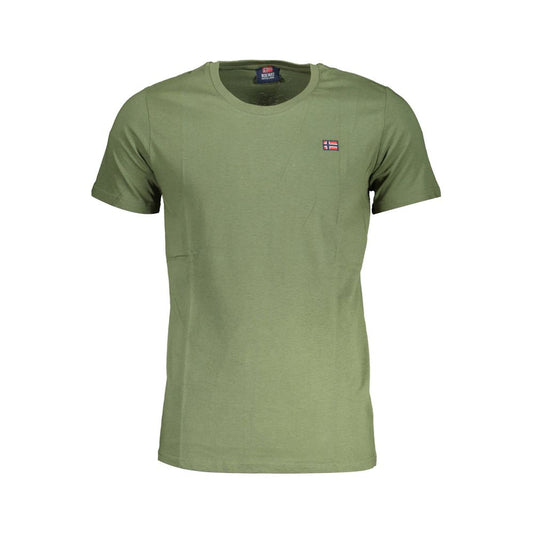 Norway 1963 Green Cotton Men T-Shirt with crew neck and logo, short sleeves, made from pure cotton for comfort.