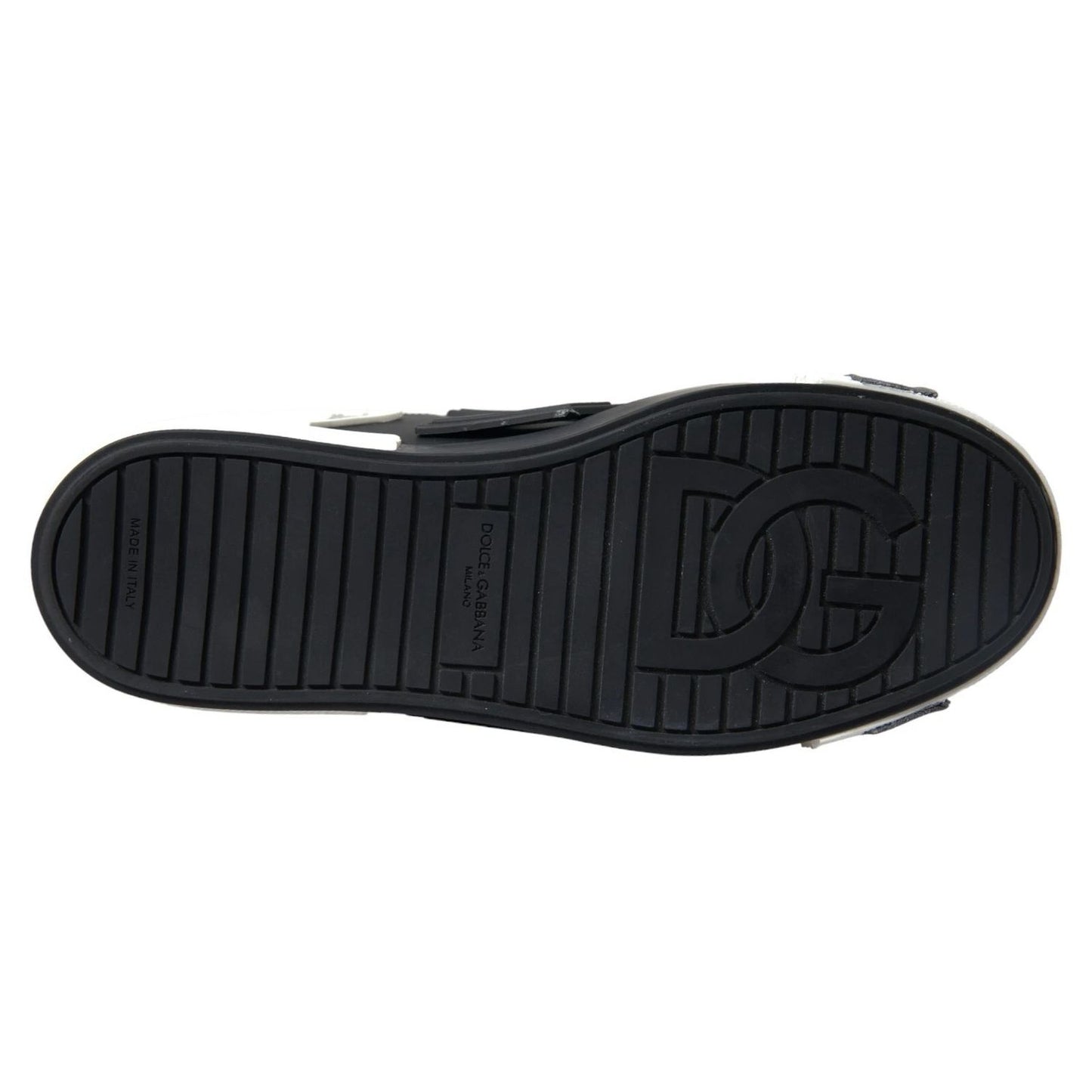 Dolce & Gabbana Black Leather Low Top Sneakers Portofino Shoes