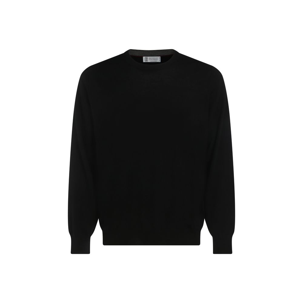 Brunello Cucinelli Black Fleece Wool Sweatshirt