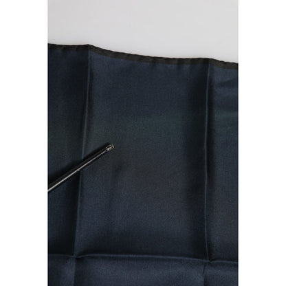 Dolce & Gabbana Blue DG Crown Silk Square Men Foulard Scarf