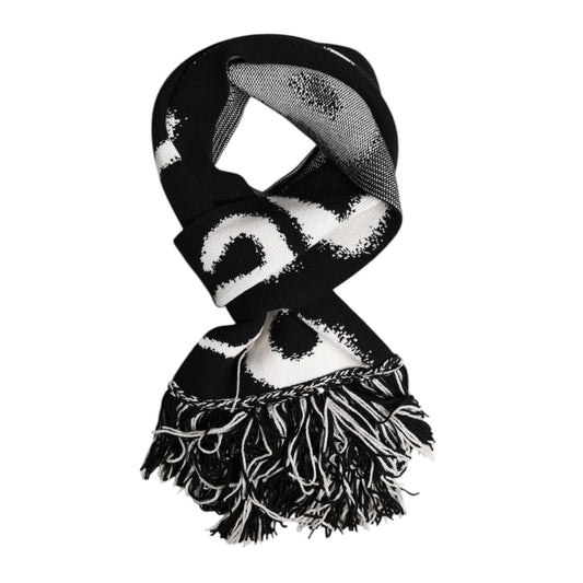 Dolce & Gabbana Black Logo Neck Warmer Wrap Men Shawl Scarf