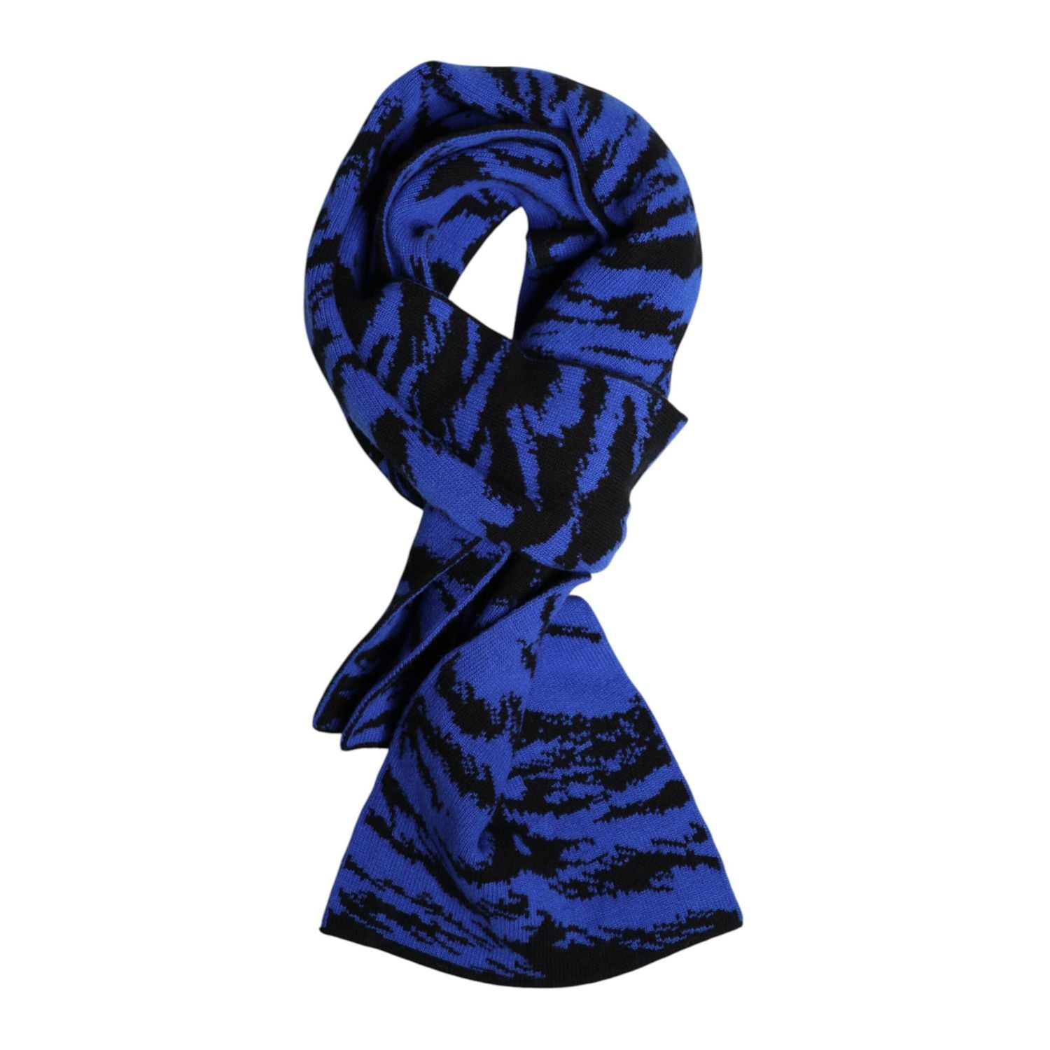 Dolce & Gabbana Blue Black Logo Neck Warmer Wrap Shawl Scarf