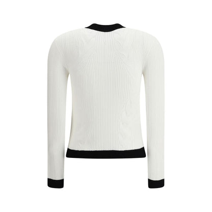 Balmain White Viscose Cardigan