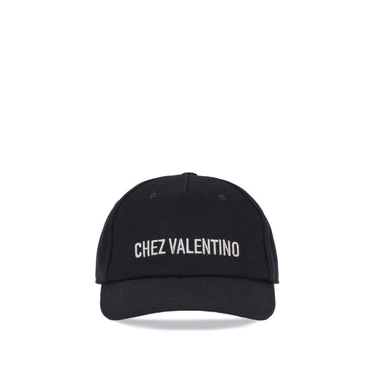 Valentino Garavani Black Cotton Cap (Baseball Hat)