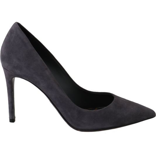 Dolce & Gabbana Elegant Gray Suede Stiletto Pumps