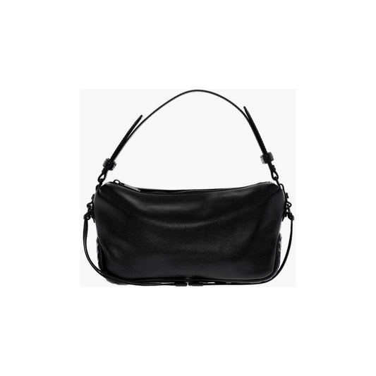 Off-White Solid Color Leather BIKER TIRE Bag with Removable Shoulder S