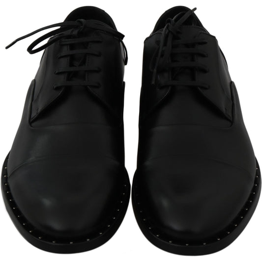Dolce & Gabbana Sleek Black Leather Formal Dress Shoes Dress Shoes Dolce & Gabbana Black