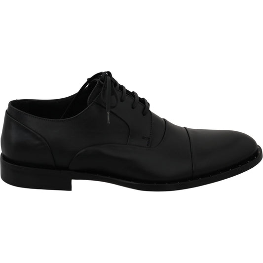 Dolce & Gabbana Sleek Black Leather Formal Dress Shoes Dress Shoes Dolce & Gabbana Black