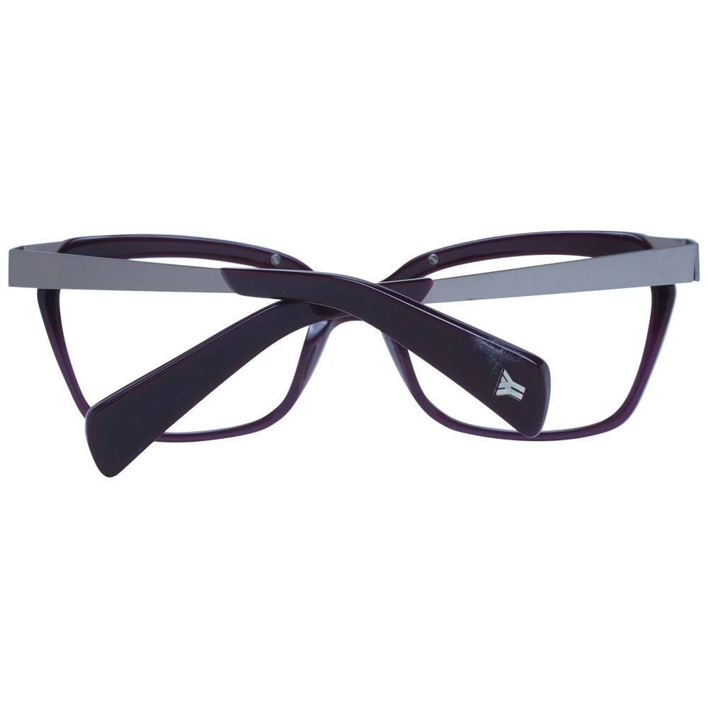 Yohji Yamamoto Purple Unisex Glasses Frame in acetate, full-rim rectangle style with purple demo lenses, size 54-17-140.