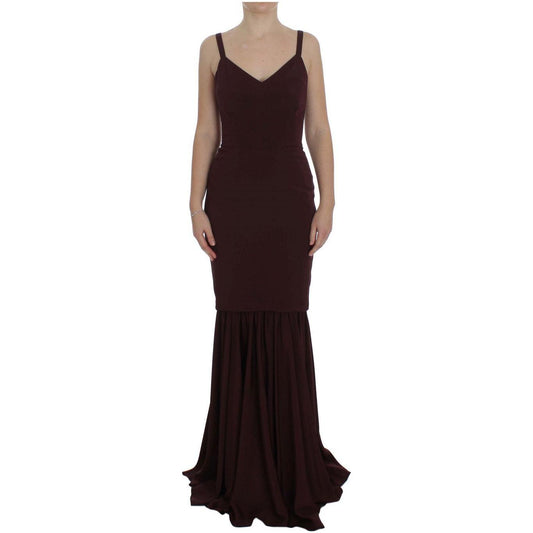 Dolce & Gabbana Elegant Bordeaux Sheath Dress Dolce & Gabbana Black