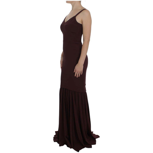 Dolce & Gabbana Elegant Bordeaux Sheath Dress Dolce & Gabbana Black