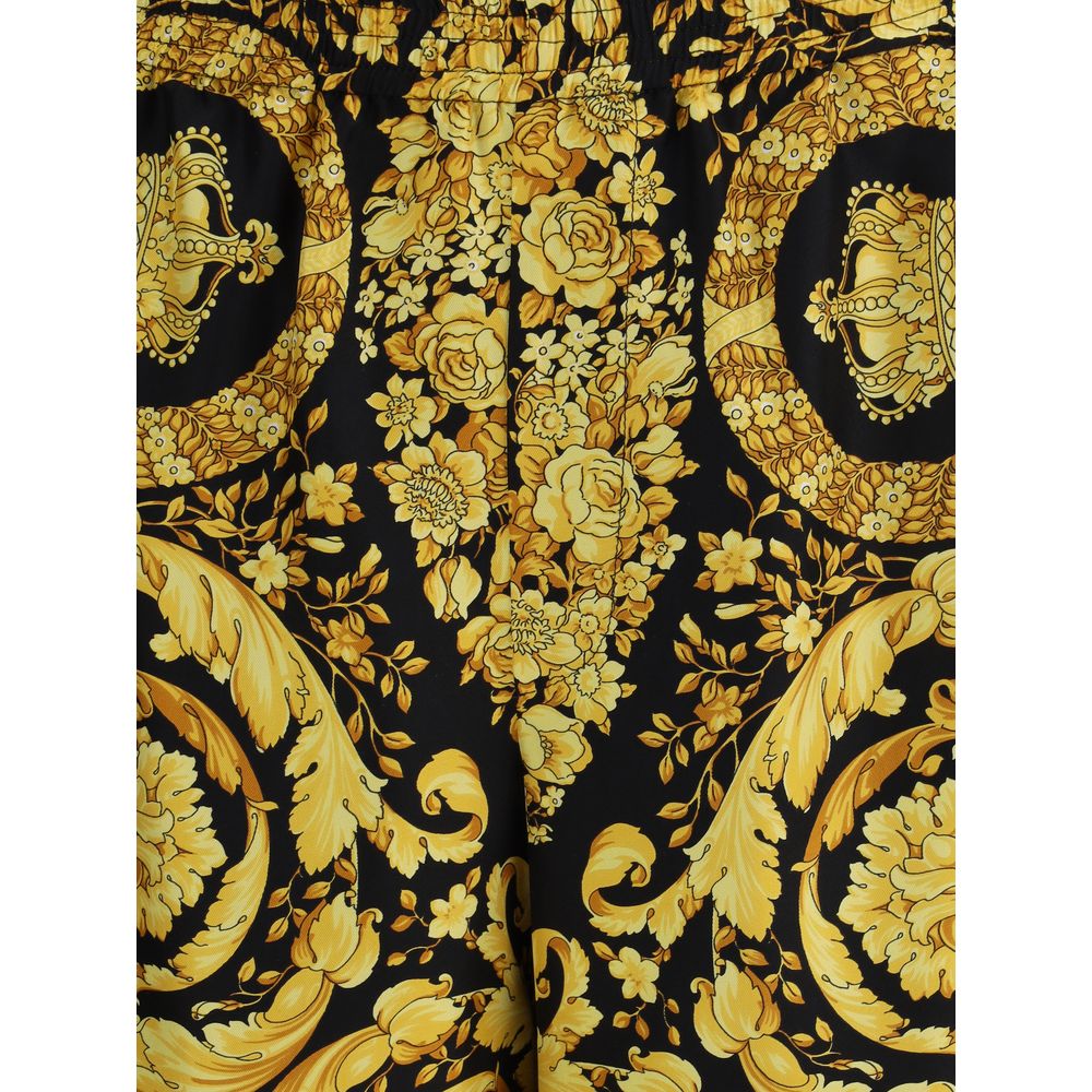 Versace Multicolor Silk Bermuda Shorts