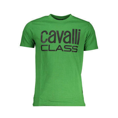 Cavalli Class Verde Cotton Men T-Shirt