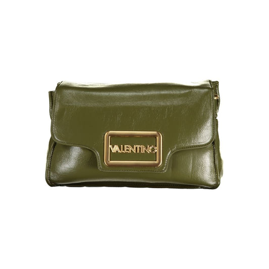 Mario Valentino Green Polyethylene Handbag with logo, removable handle, adjustable strap; stylish fashion accessory.