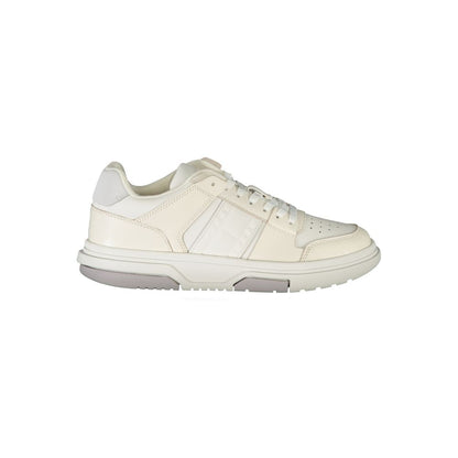 Tommy Hilfiger White Polyester Sneaker with laces and contrast details.