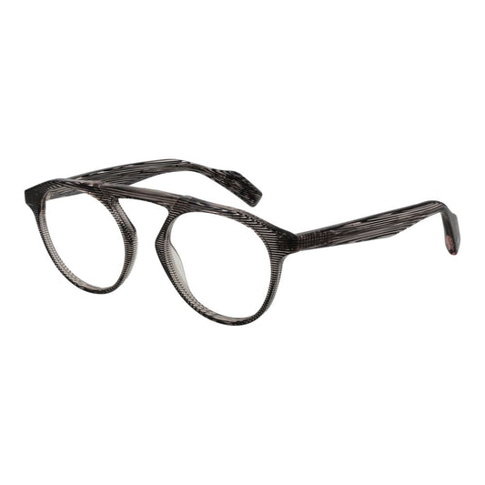 Yohji Yamamoto Brown Men Glasses Frame in plastic with aviator style, full-rim design. Lenses width: 50mm, Frame width: 140mm, Temples length: 145mm.