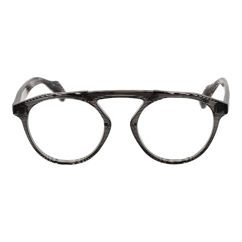 Yohji Yamamoto Brown Men Glasses Frame, plastic full-rim aviator