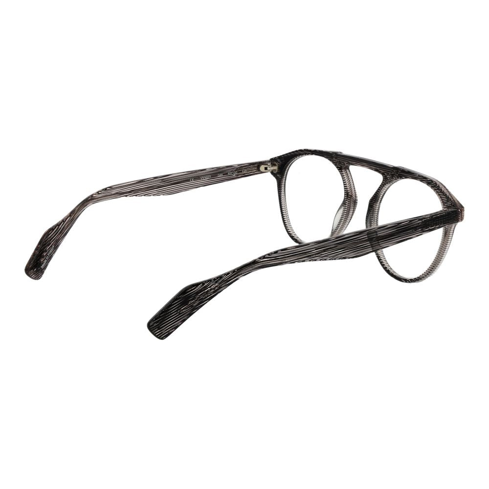 Yohji Yamamoto Brown Men Glasses Frame in full-rim aviator style with plastic material, size 50-20-145, featuring demo lenses.