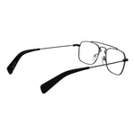 Alt Tag: Yohji Yamamoto Black Men Glasses Frame, aviator style, black full-rim metal frame with demo lenses, size 51-18-145
