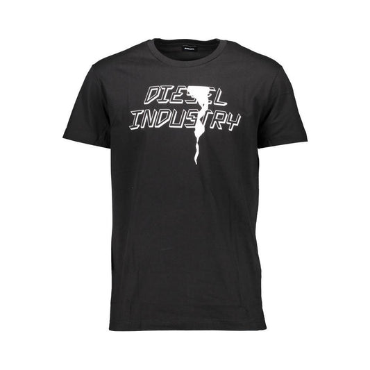 Diesel Black Cotton T-Shirt DI-5436-XXL