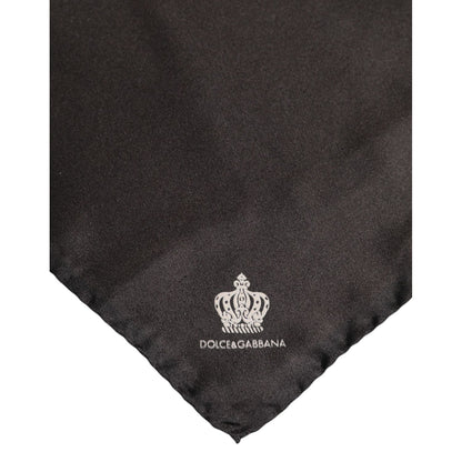 Dolce & Gabbana Brown DG Crown Silk Square Men Foulard Scarf